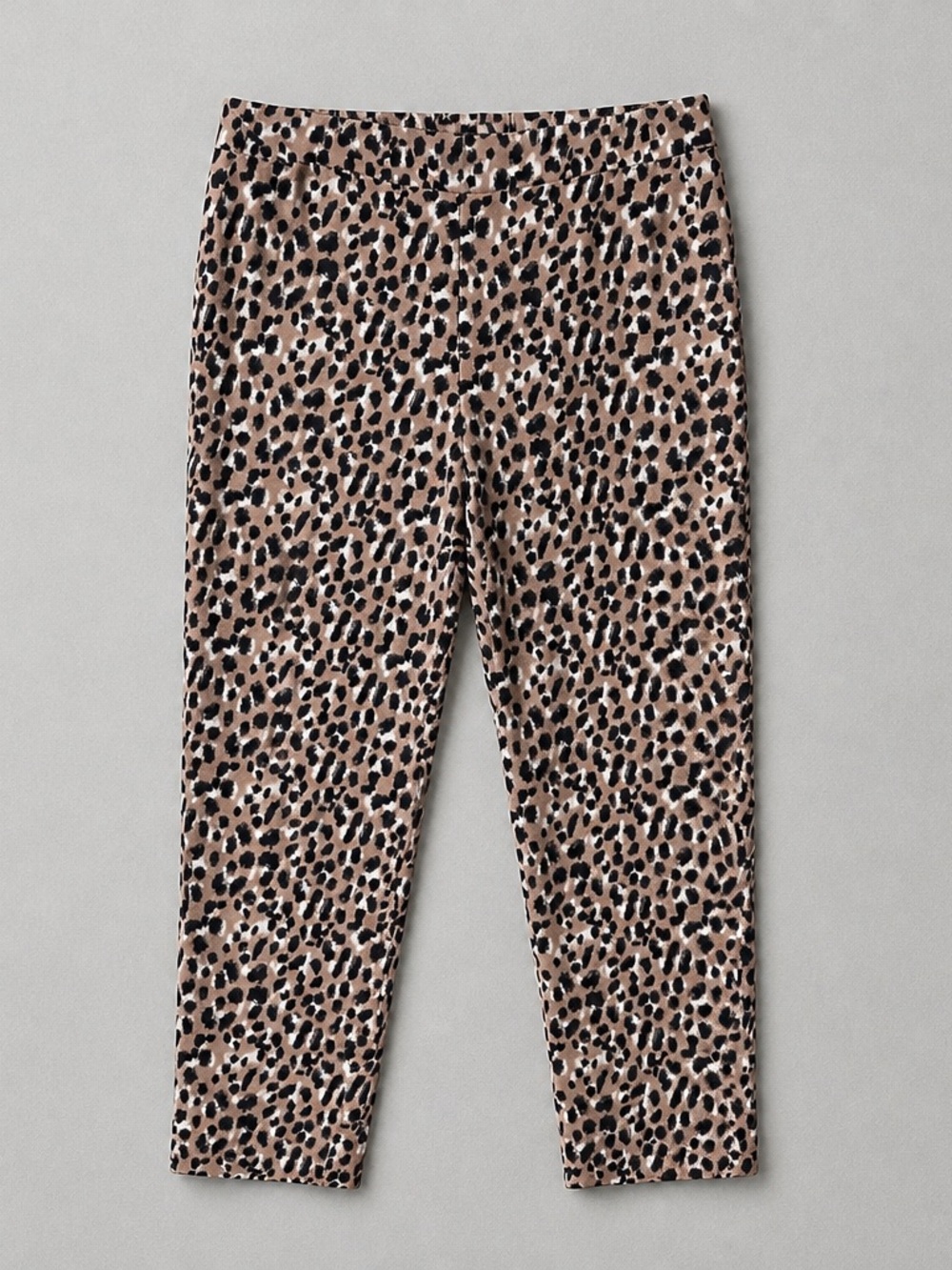 Banana Republic Leopard Print Capri Pants in Tan, Black & Cream
